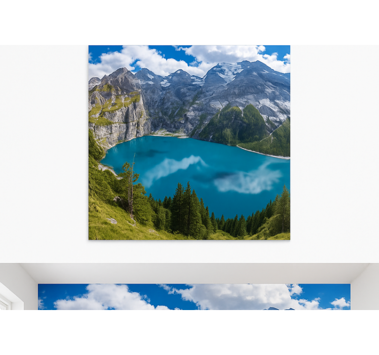 Gouden zonsondergang bergen fotobehang bergen - TenStickers