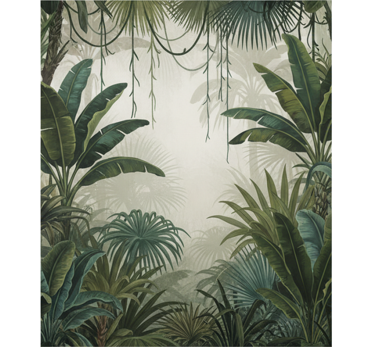 Behang bos retro jungle retreat - TenStickers