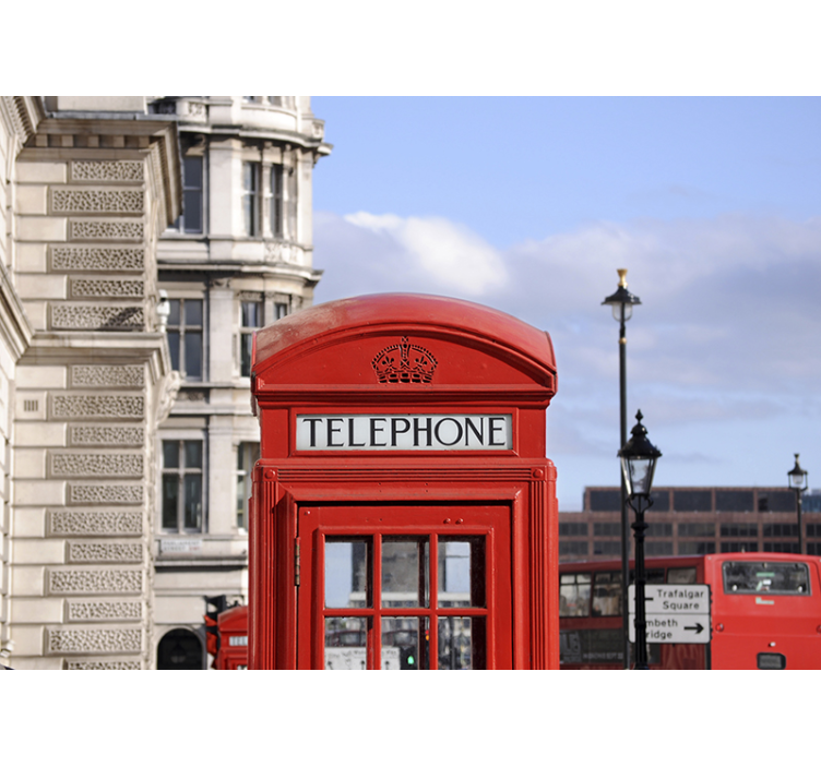 Fotobehang stad London telefooncel - TenStickers