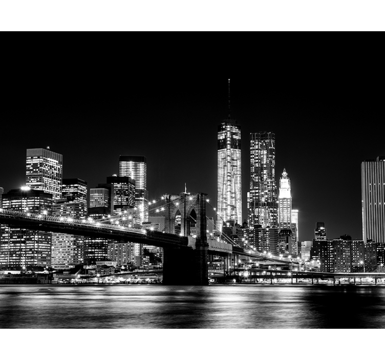New york oost rivier skyline fotobehang - TenStickers
