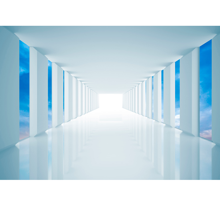 3d fotobehang witte hal voor thuis - TenStickers