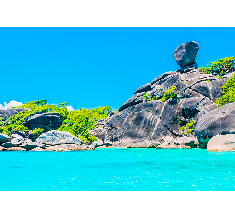 3d fotobehang Tropsich strand met palmboom - TenStickers