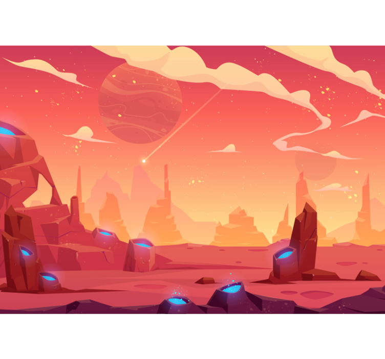 Bezoek aan ruimte kinder fotobehangen - TenStickers