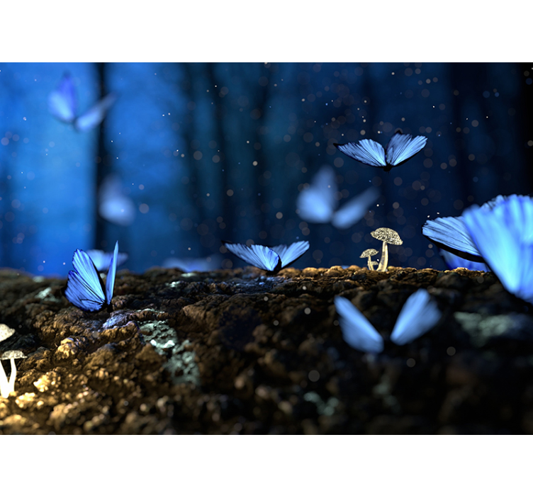 Blauwe vlinder fotobehang - TenStickers