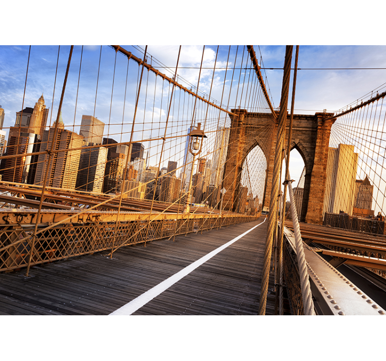 Inside Brooklyn bridge New York fotobehang - TenStickers