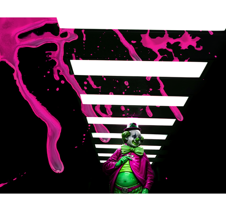 Clown in roze Fotobehang graffiti - TenStickers