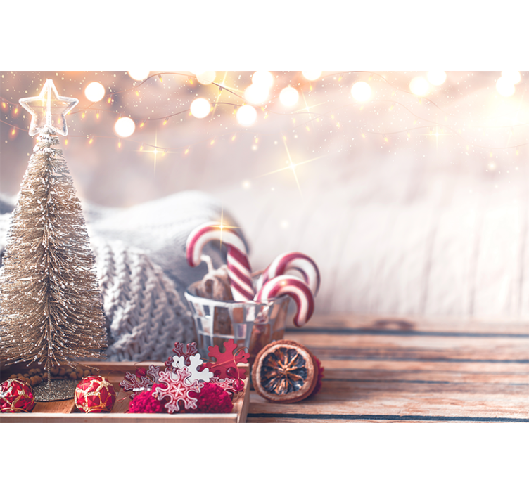 Vrolijke vakantiesfeer fotobehang kerst - TenStickers