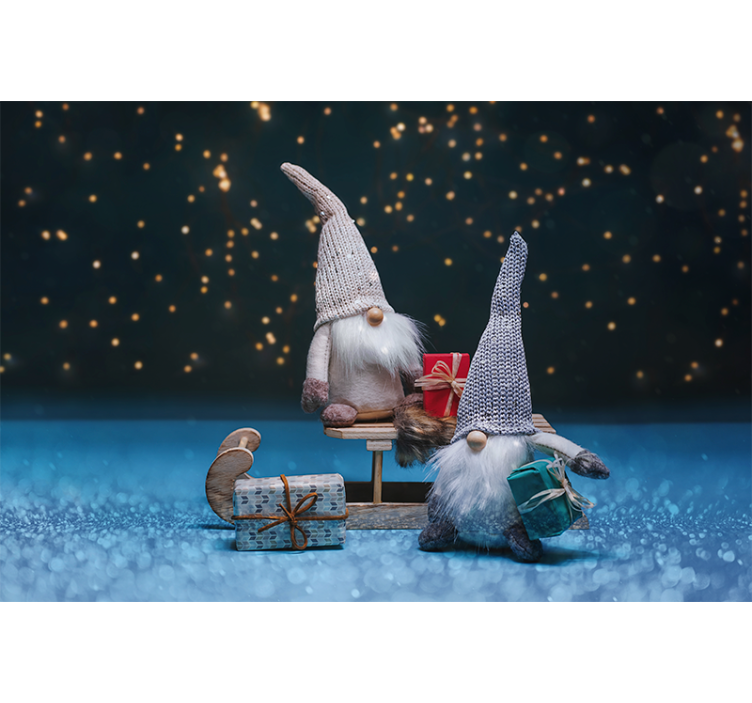 Fotobehang kerst feestelijke gnoom viering - TenStickers