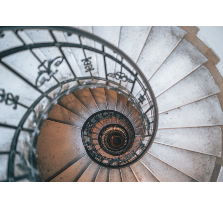 Fotobehang stad spiral trap design - TenStickers