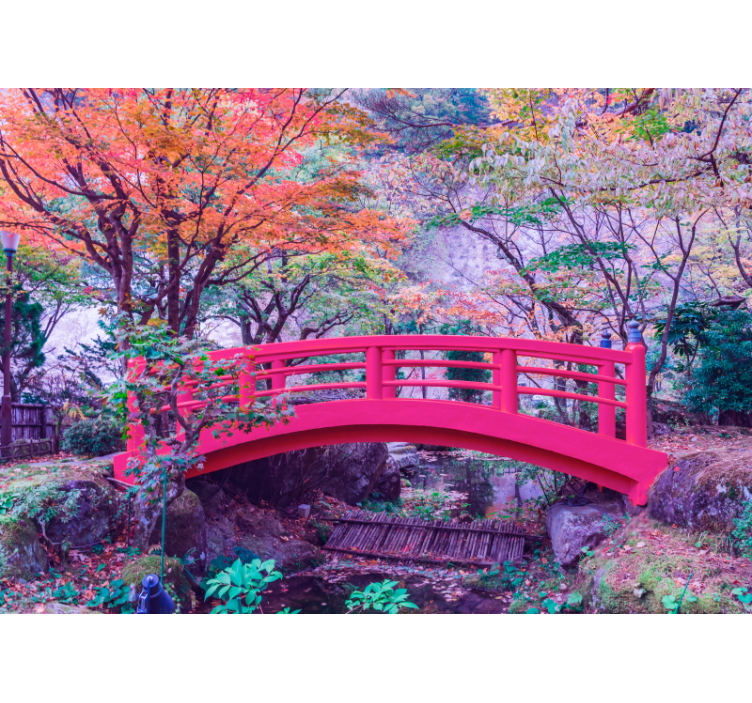 Foto behang bos rustige tuinpoort - TenStickers