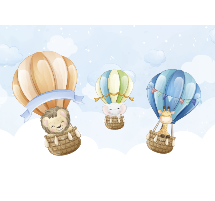 Foto behang dieren luchtballonnen - TenStickers