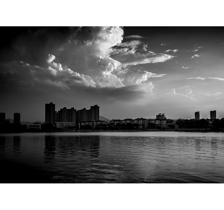 Stedelijke reflectie skyline fotobehang stad - TenStickers