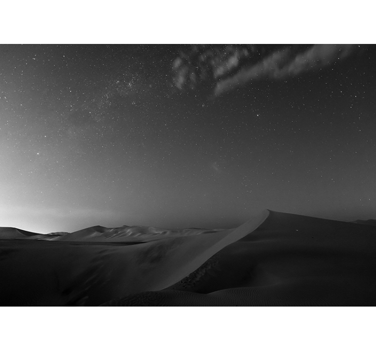 Fotobehang bergen desert dunes nacht - TenStickers