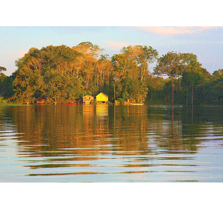 Serene waterlandschap weerspiegeling fototapet landschap - TenStickers