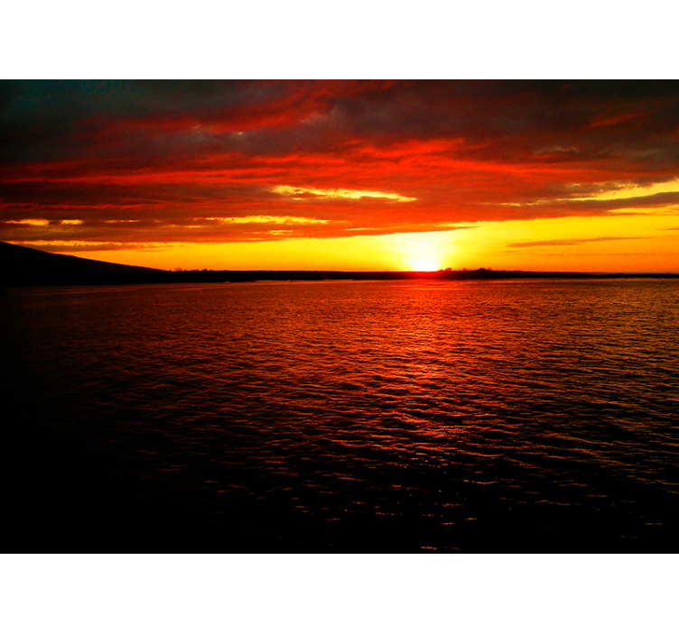 Fototapet landschap schemering boven de oceaan - TenStickers