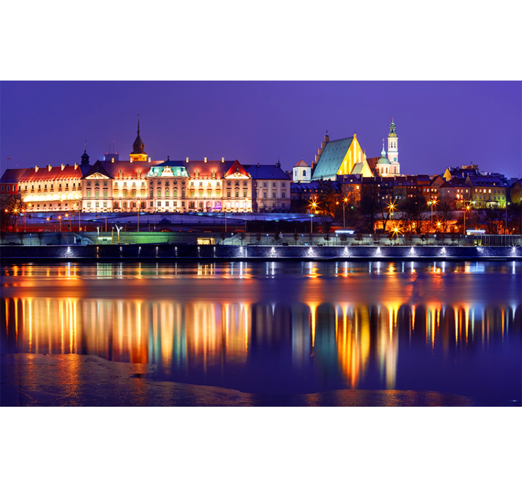 Historische stadsgezicht weerspiegeling fotobehang stad - TenStickers