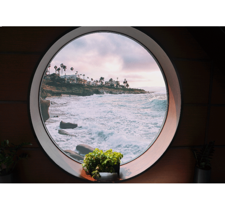 Fototapet landschap kustgolf scene - TenStickers