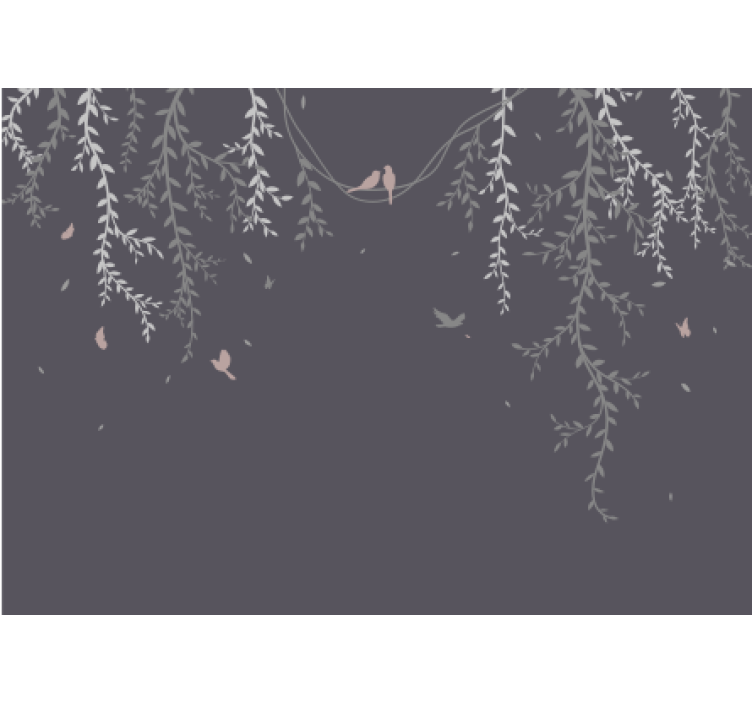 Takken met vogels fotobehang natuur - TenStickers