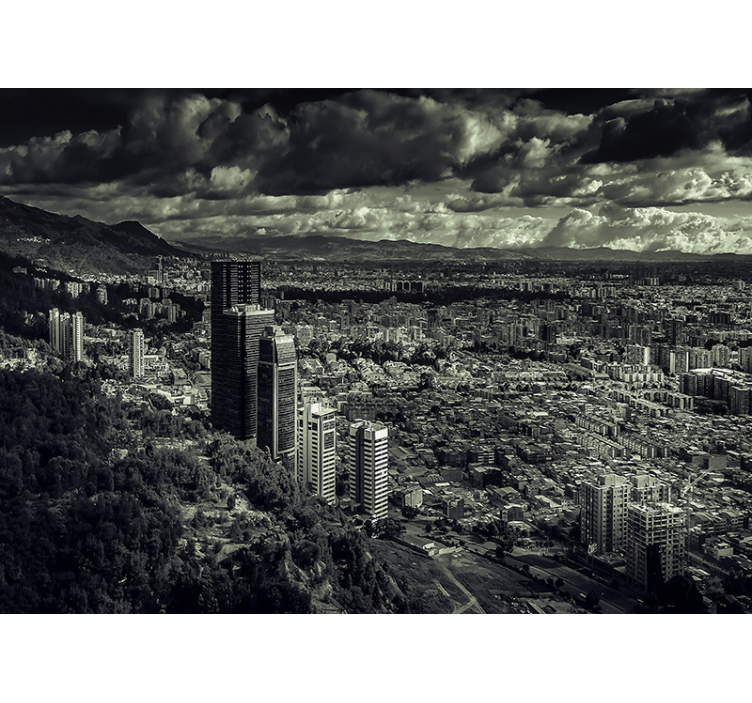 Berggezicht stadsgezicht fotobehang stad - TenStickers