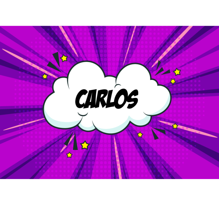 Naam in stripstijl fotobehang tekst - TenStickers