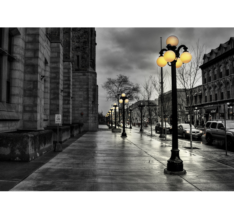 Fotobehang stad nachtlandschap in de stad - TenStickers