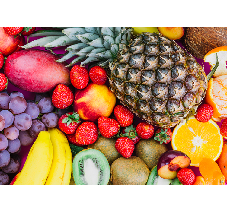 Bloemen foto behang levendige fruitmix - TenStickers