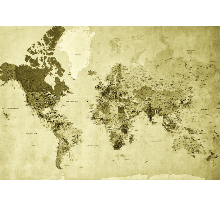 Fotobehang wereldkaart retro globe map - TenStickers