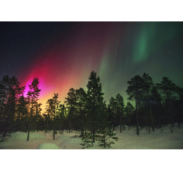 Aurora borealis-vertoning fotobehang natuur - TenStickers