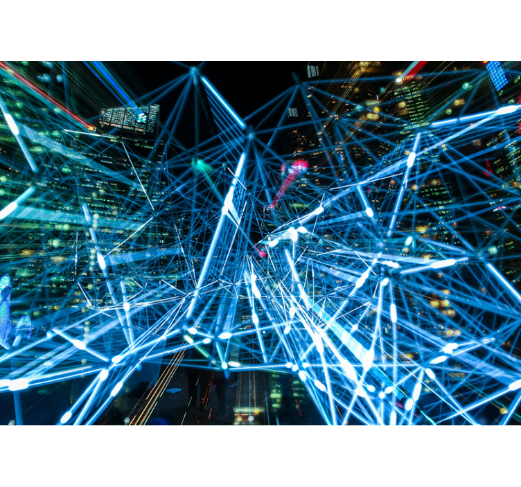 Digitaal netwerk geïnspireerd abstract fotobehang - TenStickers