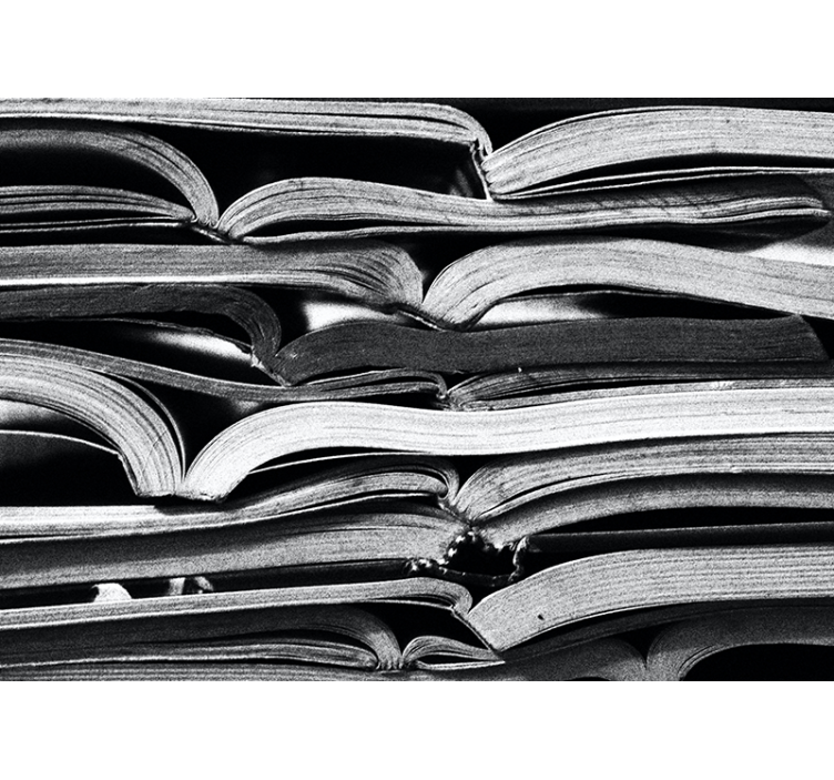 Gestapelde open pagina's fotobehang print - TenStickers
