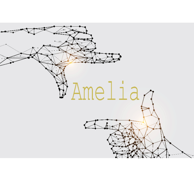 Interactief handgebaar gepersonaliseerd fotobehang - TenStickers