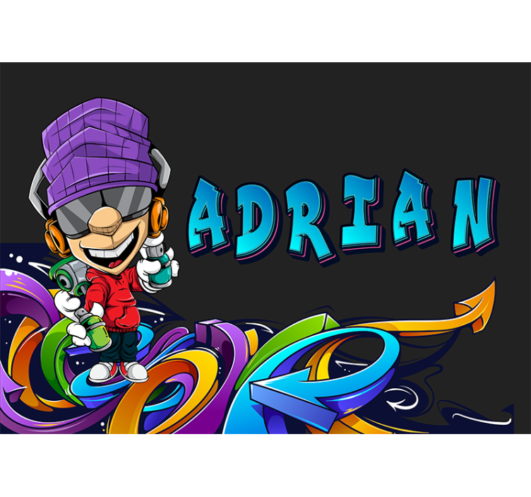 Fotobehang graffiti coole cartoonfiguur - TenStickers