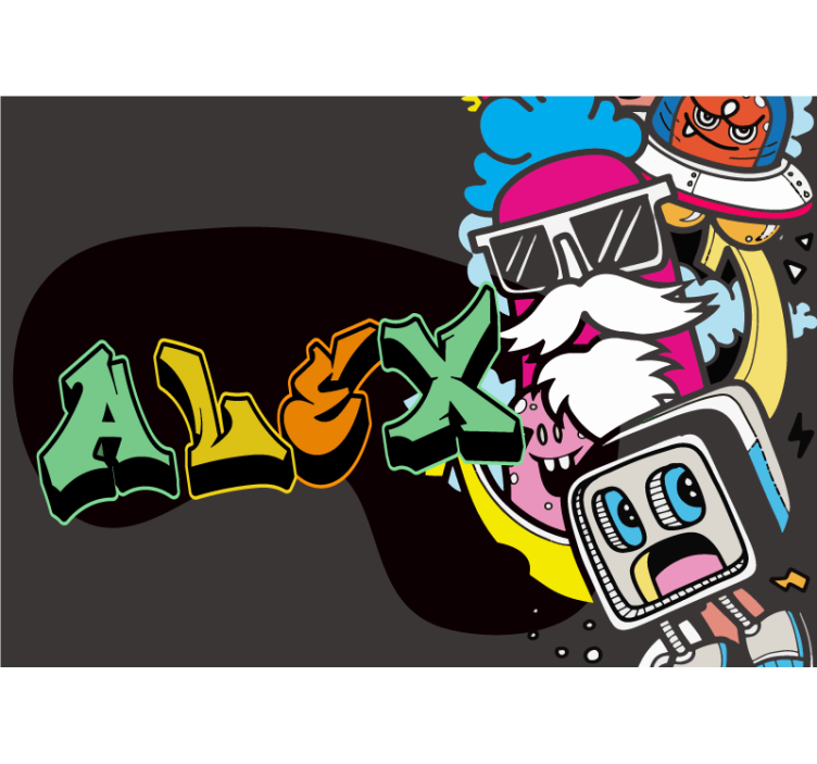 Fotobehang graffiti kleurrijke karakterkunst - TenStickers