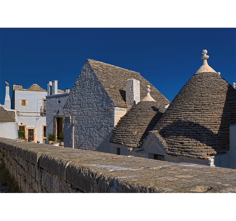 Trulli-daken fotobehang stad - TenStickers