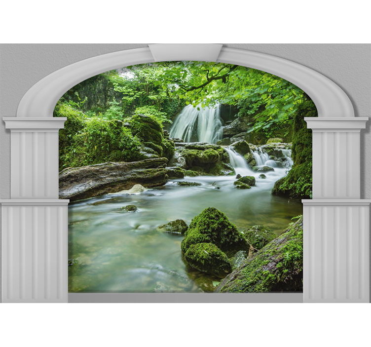 Fotobehang natuur zachte waterval scène - TenStickers