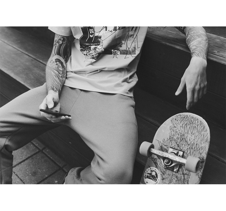 Skateboarder stedelijke stijl fotobehang stad - TenStickers