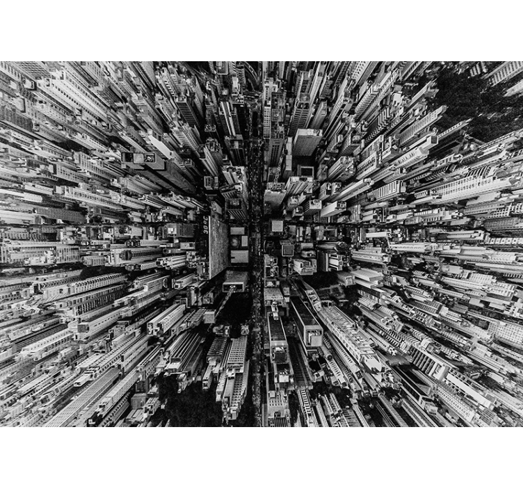 Luchtfoto stedelijk landschap fotobehang stad - TenStickers