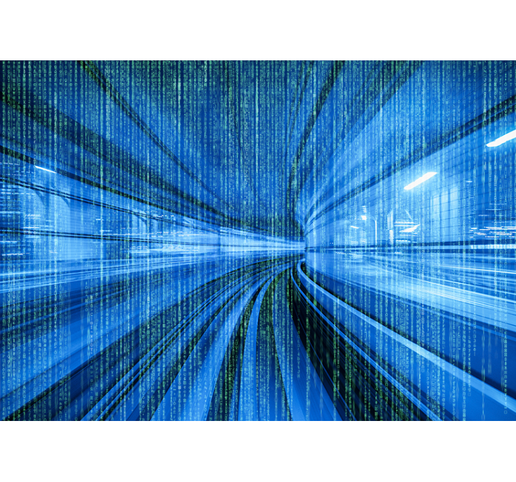 Dynamische digitale stroom abstract fotobehang - TenStickers