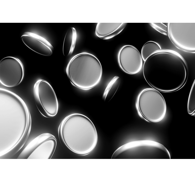 Drijvende ronde vormen abstract fotobehang - TenStickers