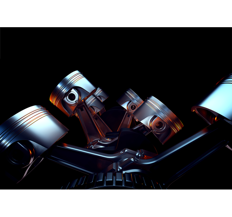 Fotobehang voertuigen motoronderdelen detail - TenStickers