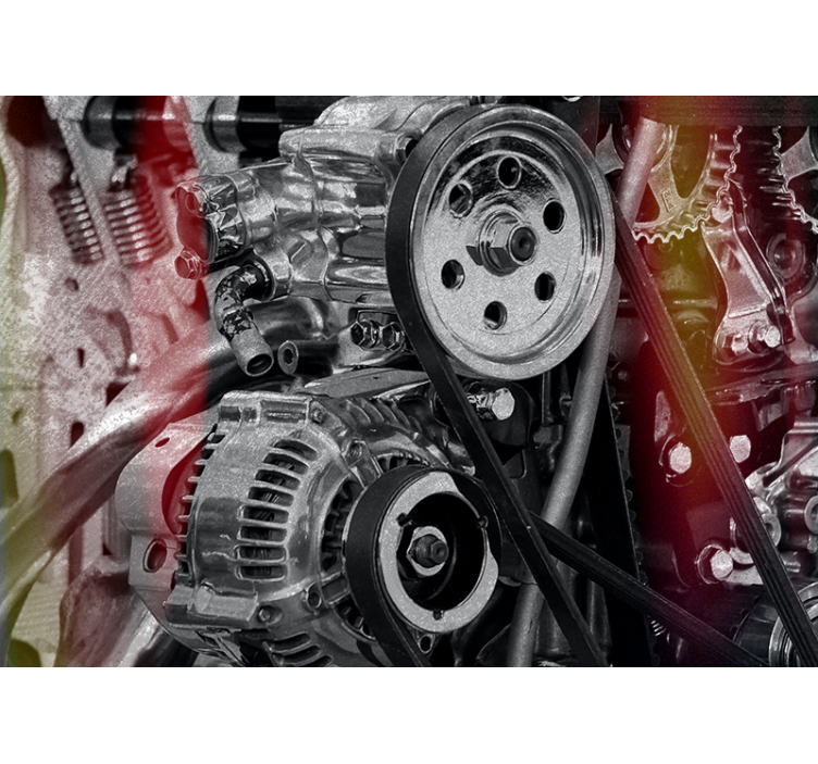 Fotobehang voertuigen engine onderdelen close-up - TenStickers