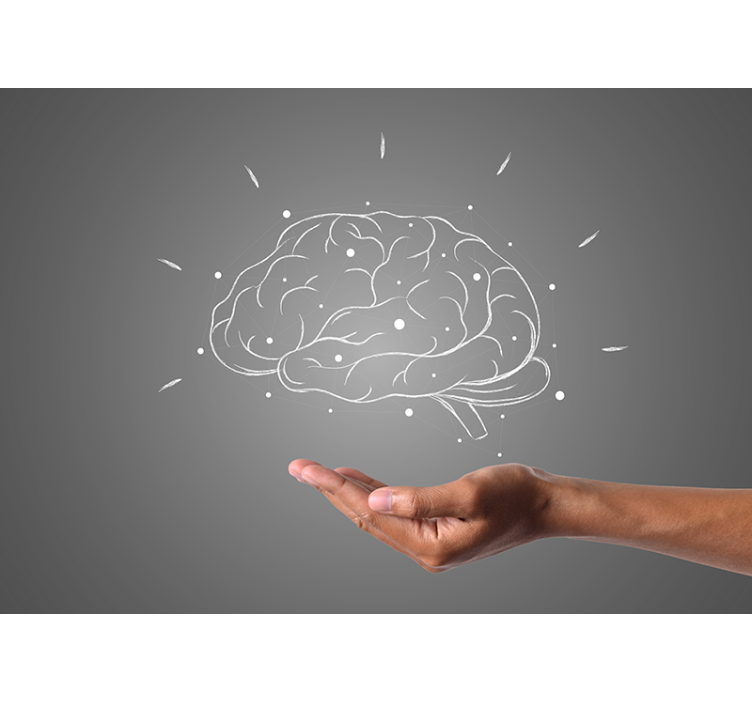 Hersenconcept visualisatie fotobehang tekst - TenStickers