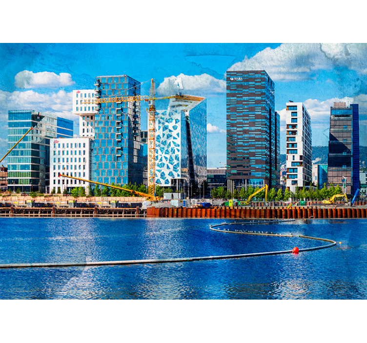 Modern stedelijk landschap fotobehang stad - TenStickers