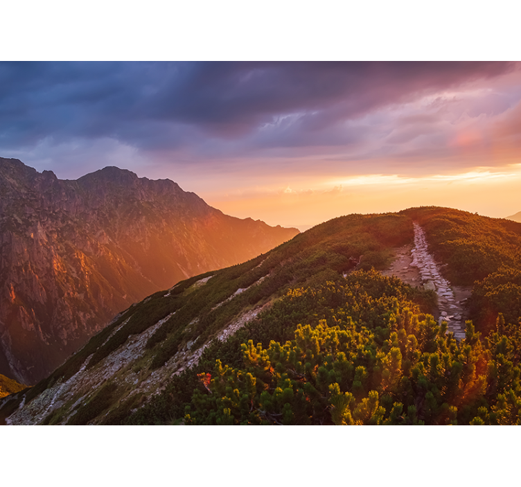Grote berg schemering fotobehang bergen - TenStickers