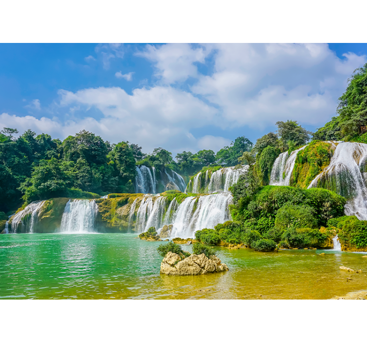 Foto behang waterval rustige waterval uitzicht - TenStickers