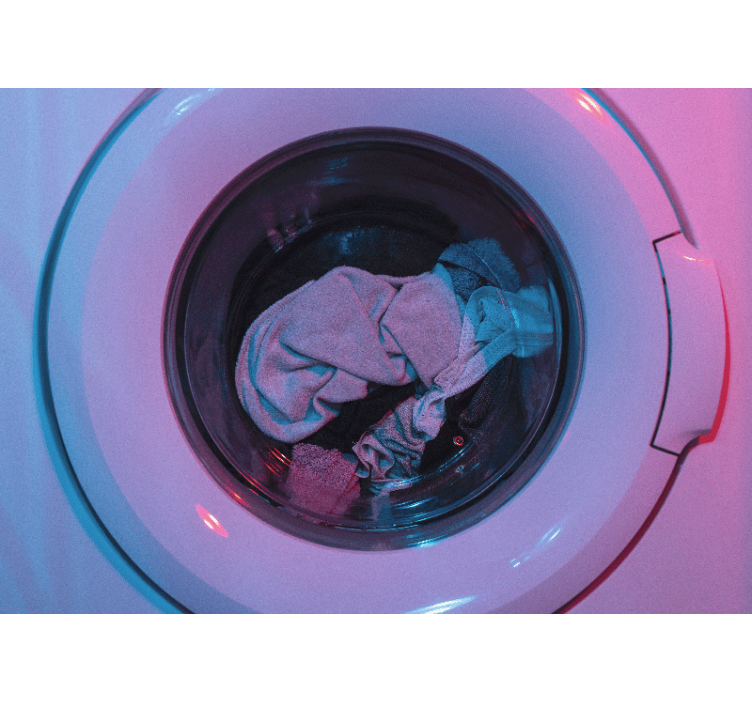 Wasmachine draait vintage fotobehang - TenStickers