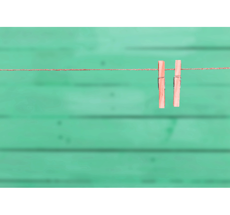 Wasknijpers op de lijn fotobehang print - TenStickers