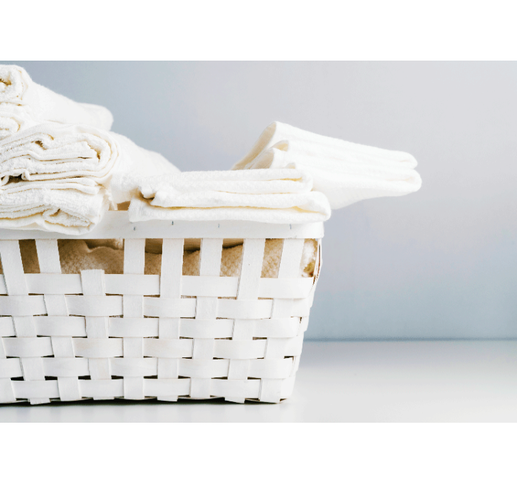 Elegante handdoekmand fotobehang badkamer - TenStickers