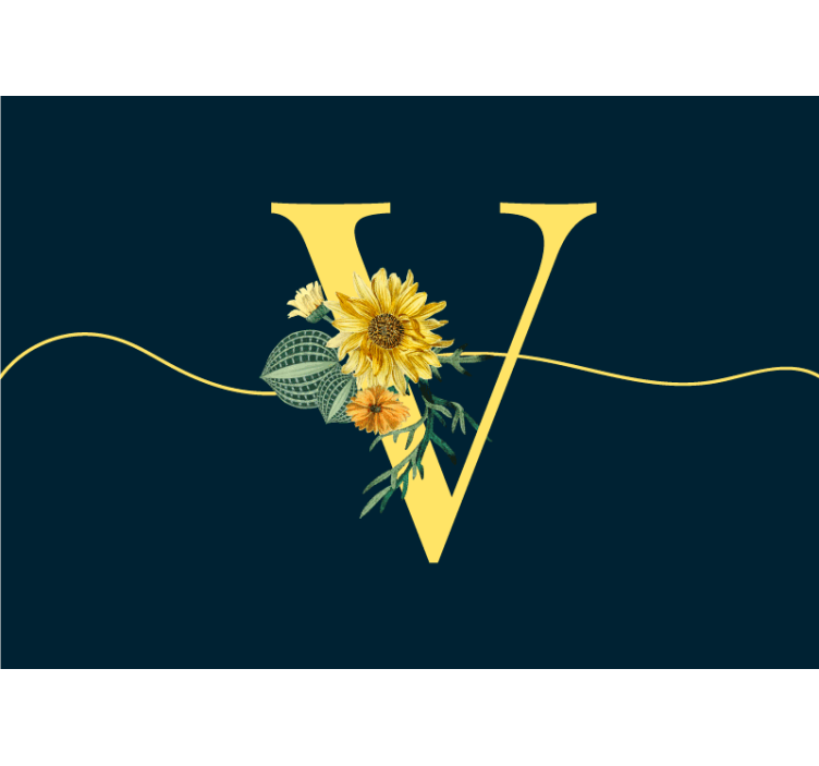 Zonnebloem initiële elegantie bloemen foto behang - TenStickers