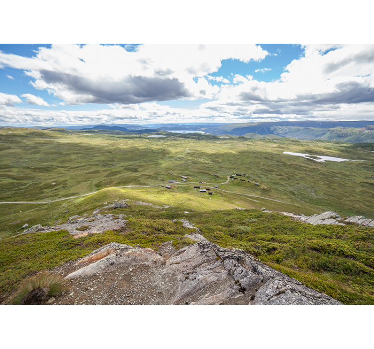 Fototapet landschap bergachtig groene uitzicht - TenStickers